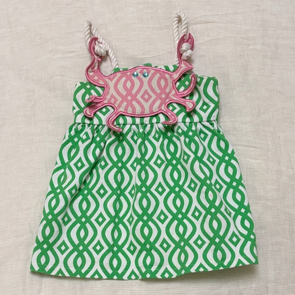 Mud Pie Other - Mud Pie Green and Pink Crab Print Toddler top
